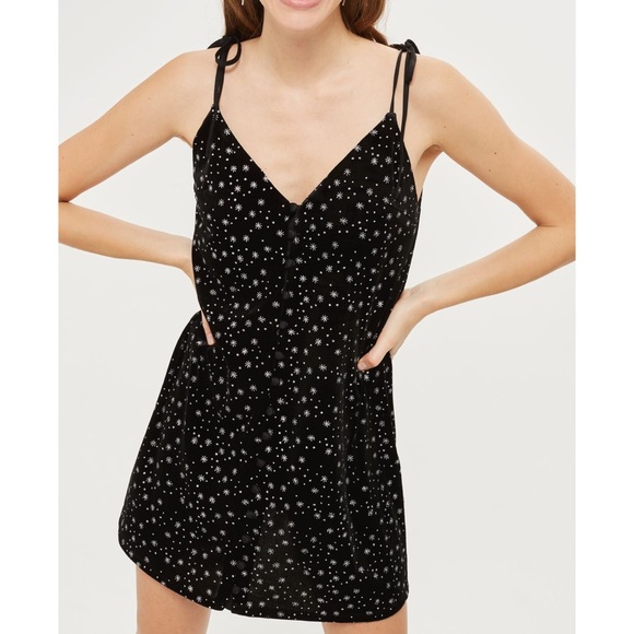 topshop velvet star dress